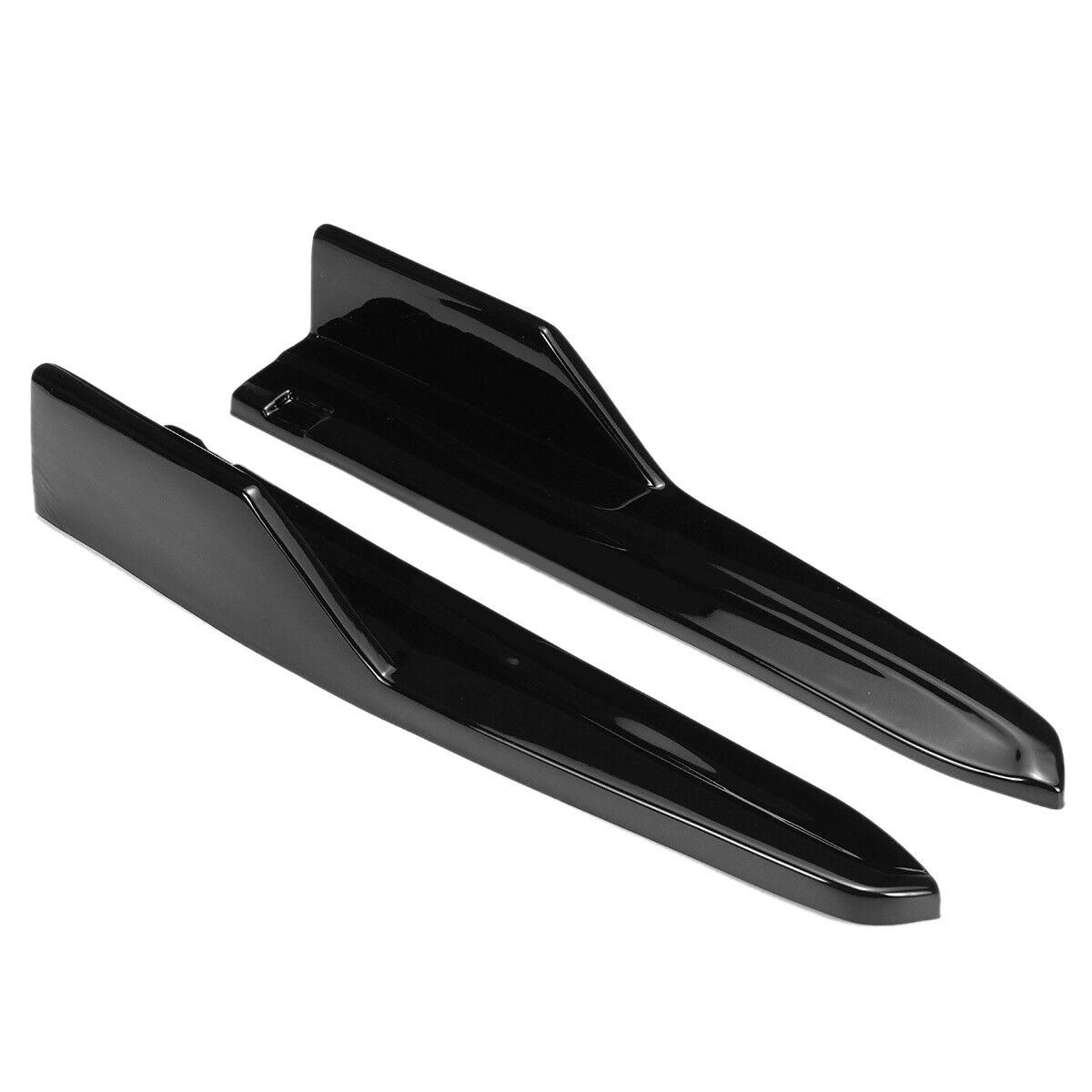 2X Car Rear Bumper Splitters Lip Diffuser Aprons Side Guard Protection for Toyota Camry SE XSE 2018 2019 Glossy Black