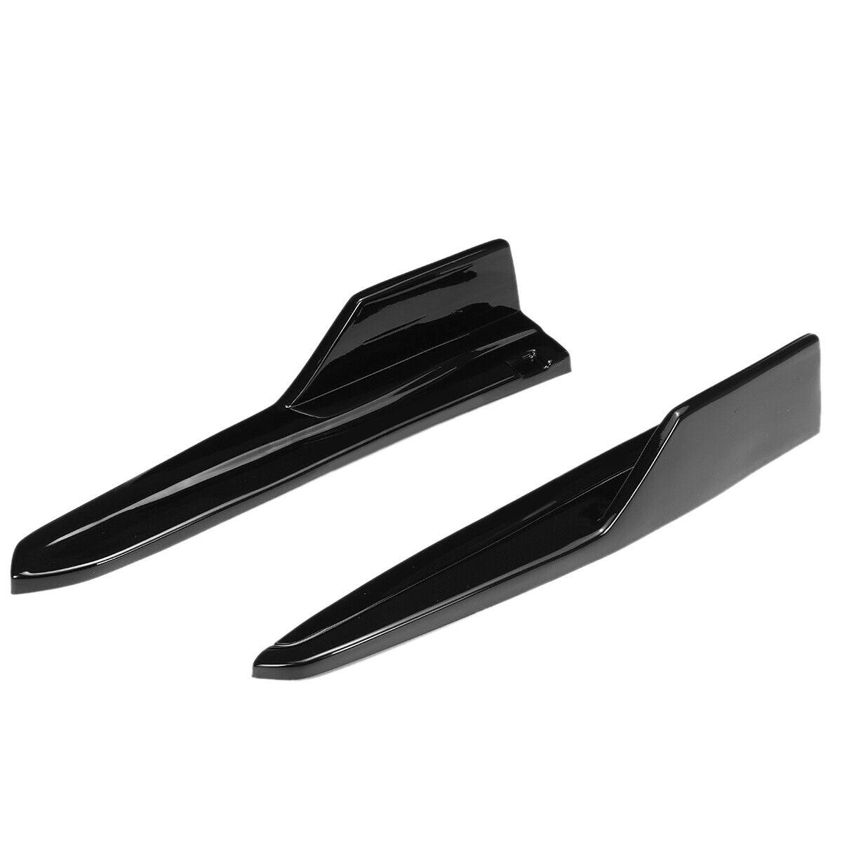 2X Car Rear Bumper Splitters Lip Diffuser Aprons Side Guard Protection for Toyota Camry SE XSE 2018 2019 Glossy Black