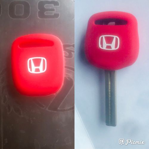 Buttonless Honda Silicon Key Case Cover Red