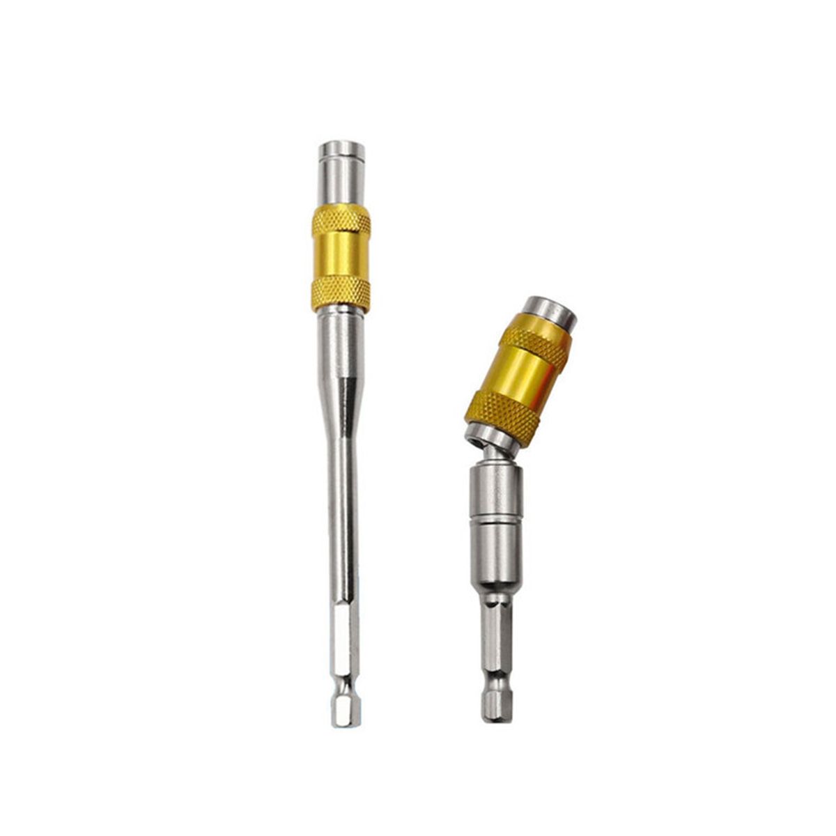 145MM Long Magnetic Ring Screwdriver Bits Drill Hand Tool Drill Bit Extension Rod Quick Change Holder YellowSilver Set