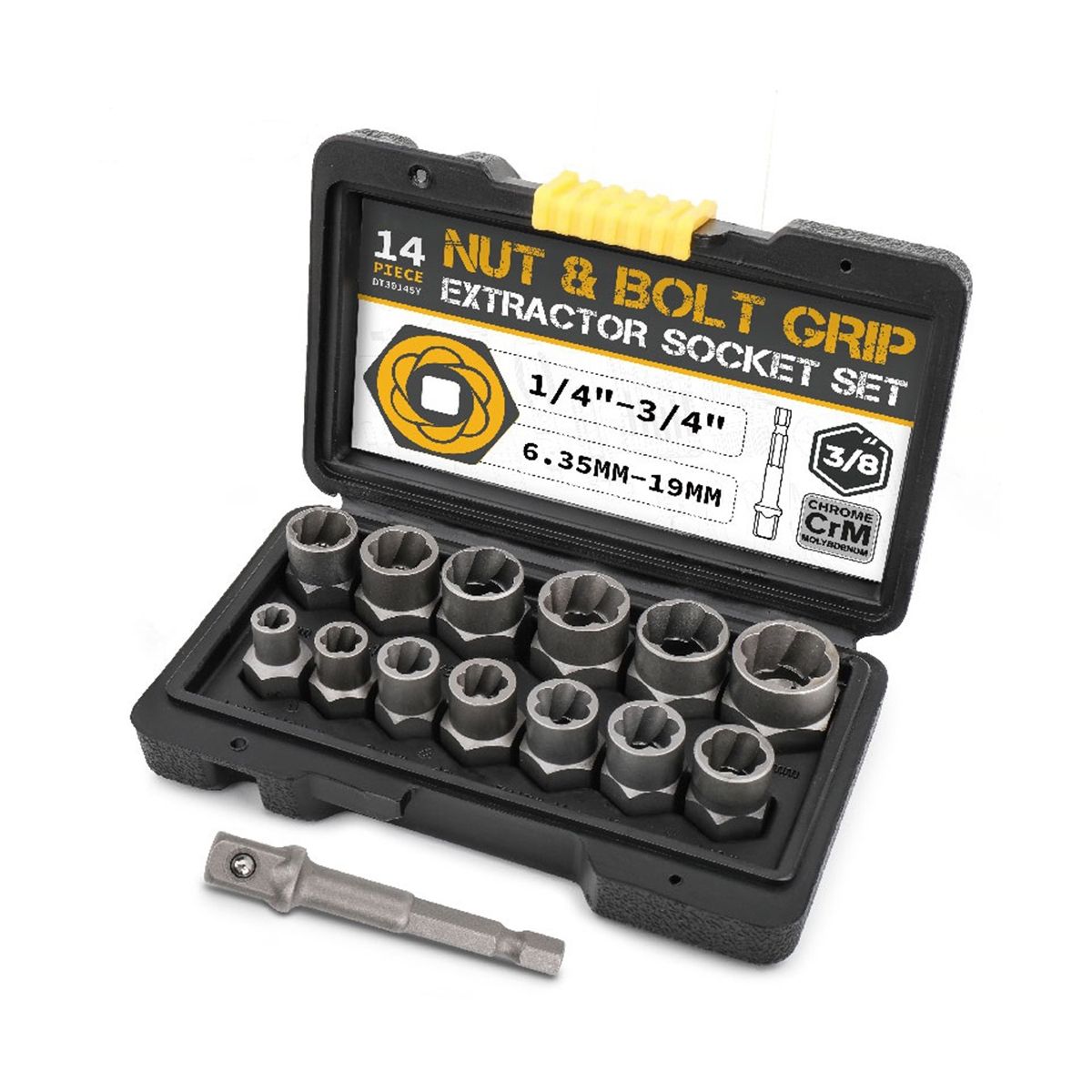 14-Piece Pull-Out Sleeve Set Nut Extractor Damaged Incomplete Screw Nut Extractor