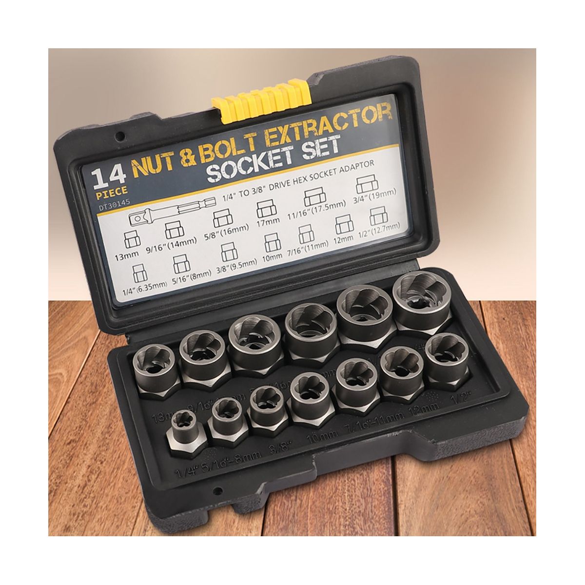14-Piece Pull-Out Sleeve Set Nut Extractor Damaged Incomplete Screw Nut Extractor