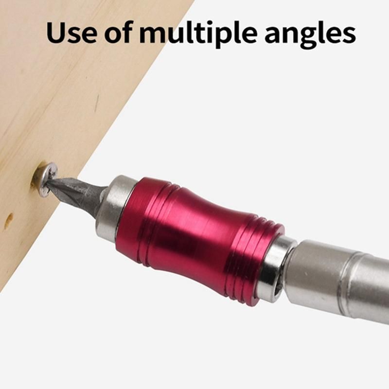 145MM Long Magnetic Ring Screwdriver Bits Drill Hand Tool Drill Bit Extension Rod Quick Change Holder RedSilver Set