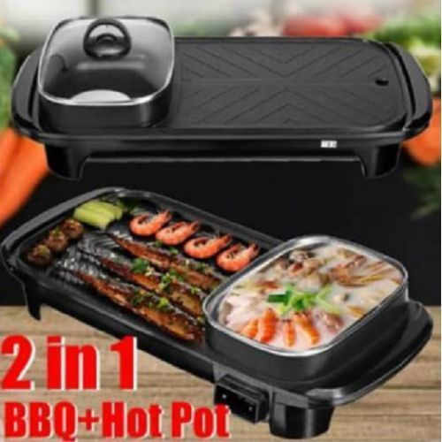 Electric 2 IN 1 Hot Pot Barbeque With Grill