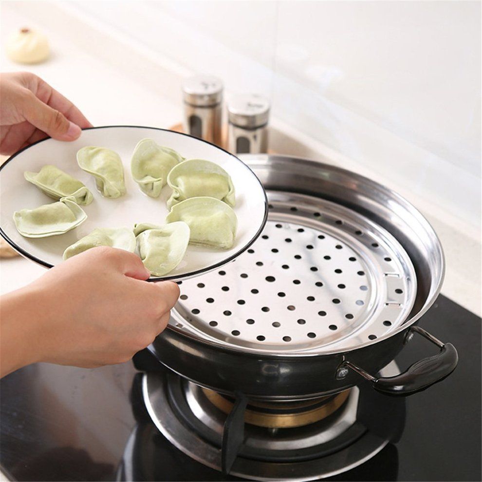 Kit Hen Round Stainless Steel Steamer Ra K Insert Sto K Pot Steaming Tray-silver