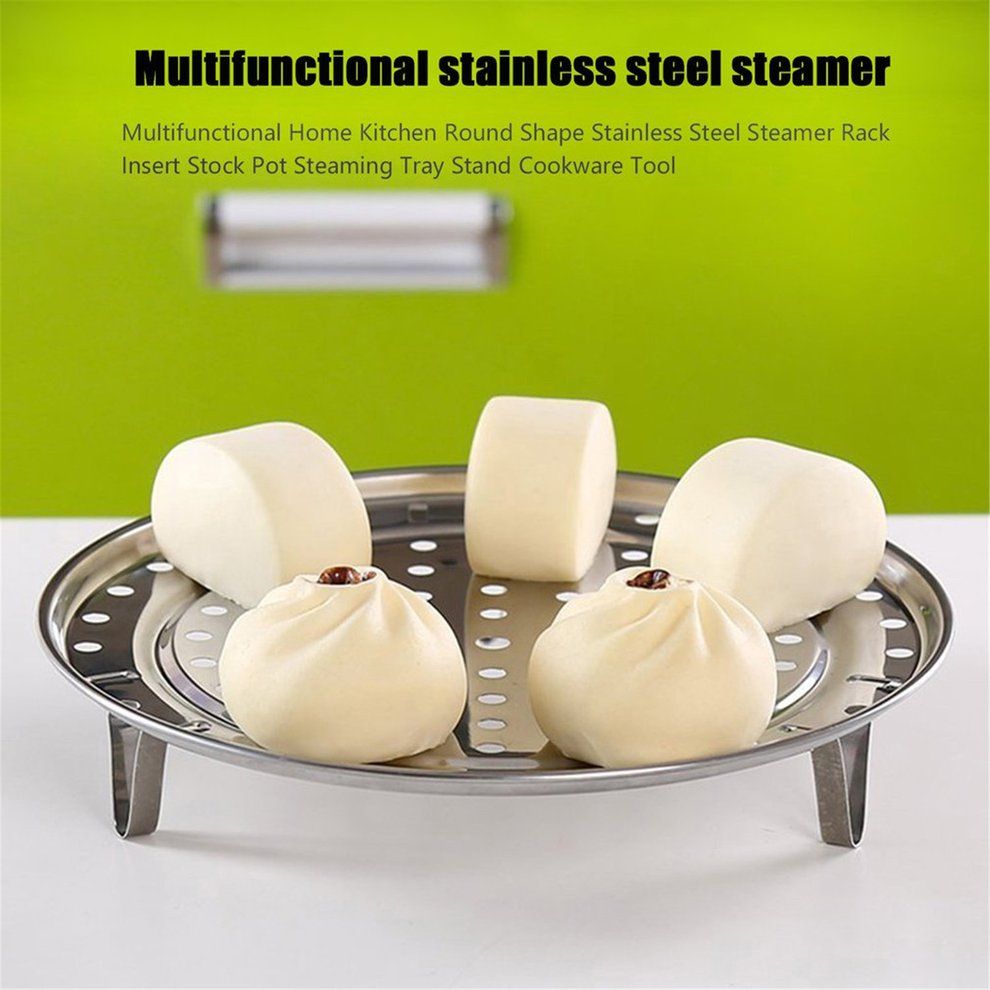 Kit Hen Round Stainless Steel Steamer Ra K Insert Sto K Pot Steaming Tray-silver