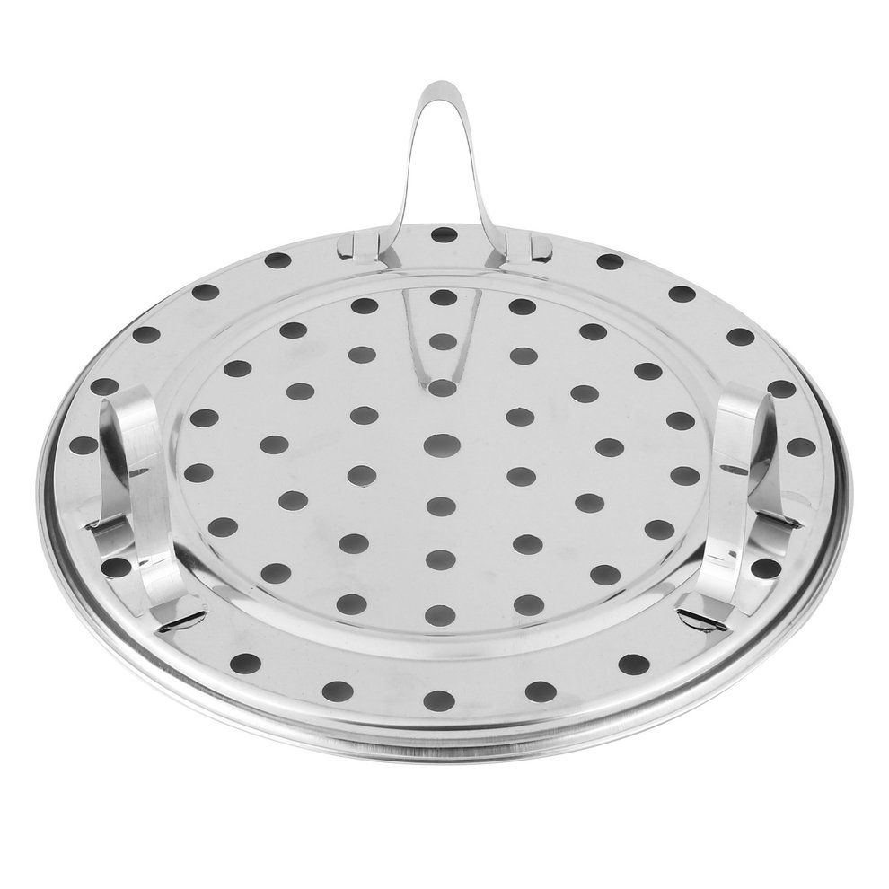 Kit Hen Round Stainless Steel Steamer Ra K Insert Sto K Pot Steaming Tray-silver