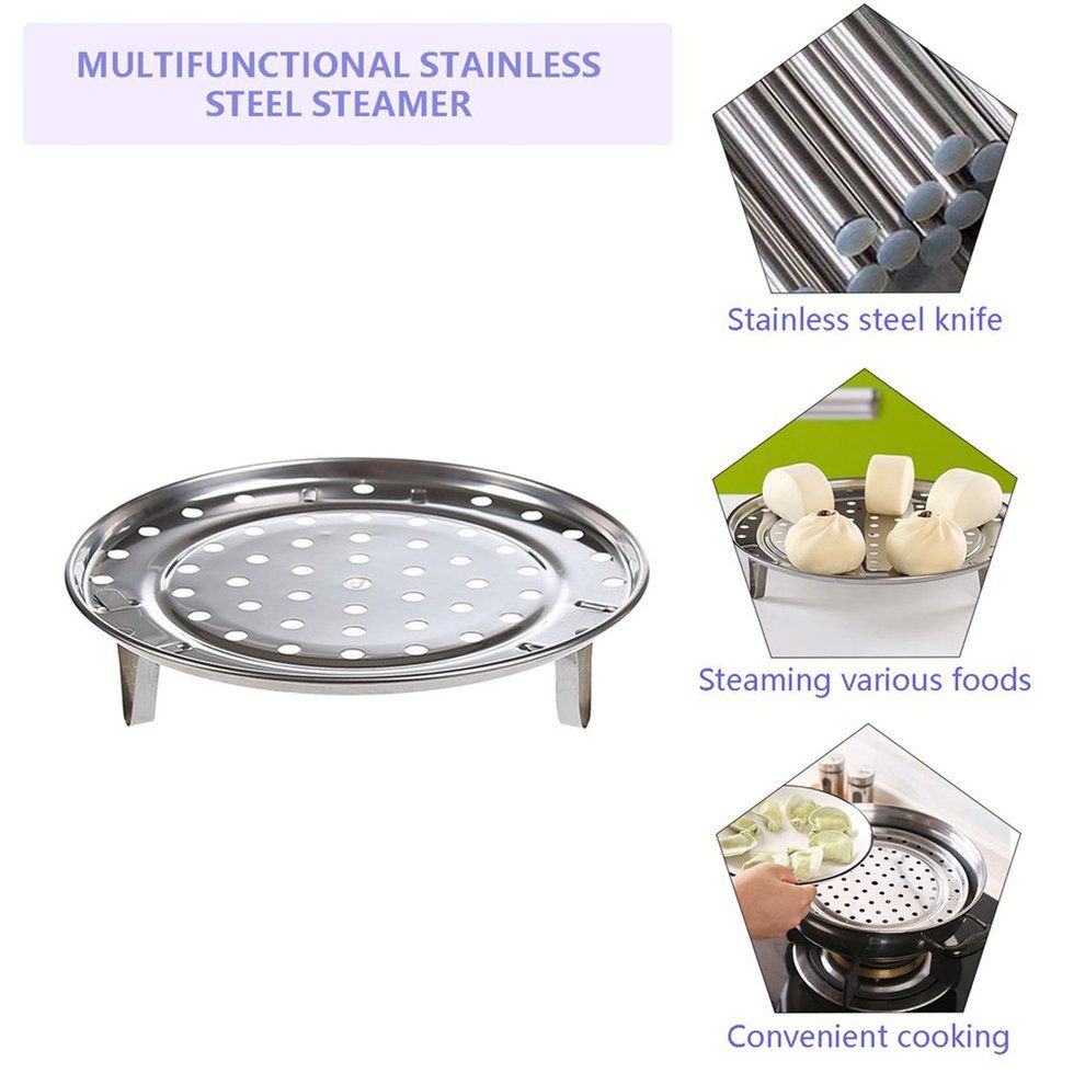 Kit Hen Round Stainless Steel Steamer Ra K Insert Sto K Pot Steaming Tray-silver