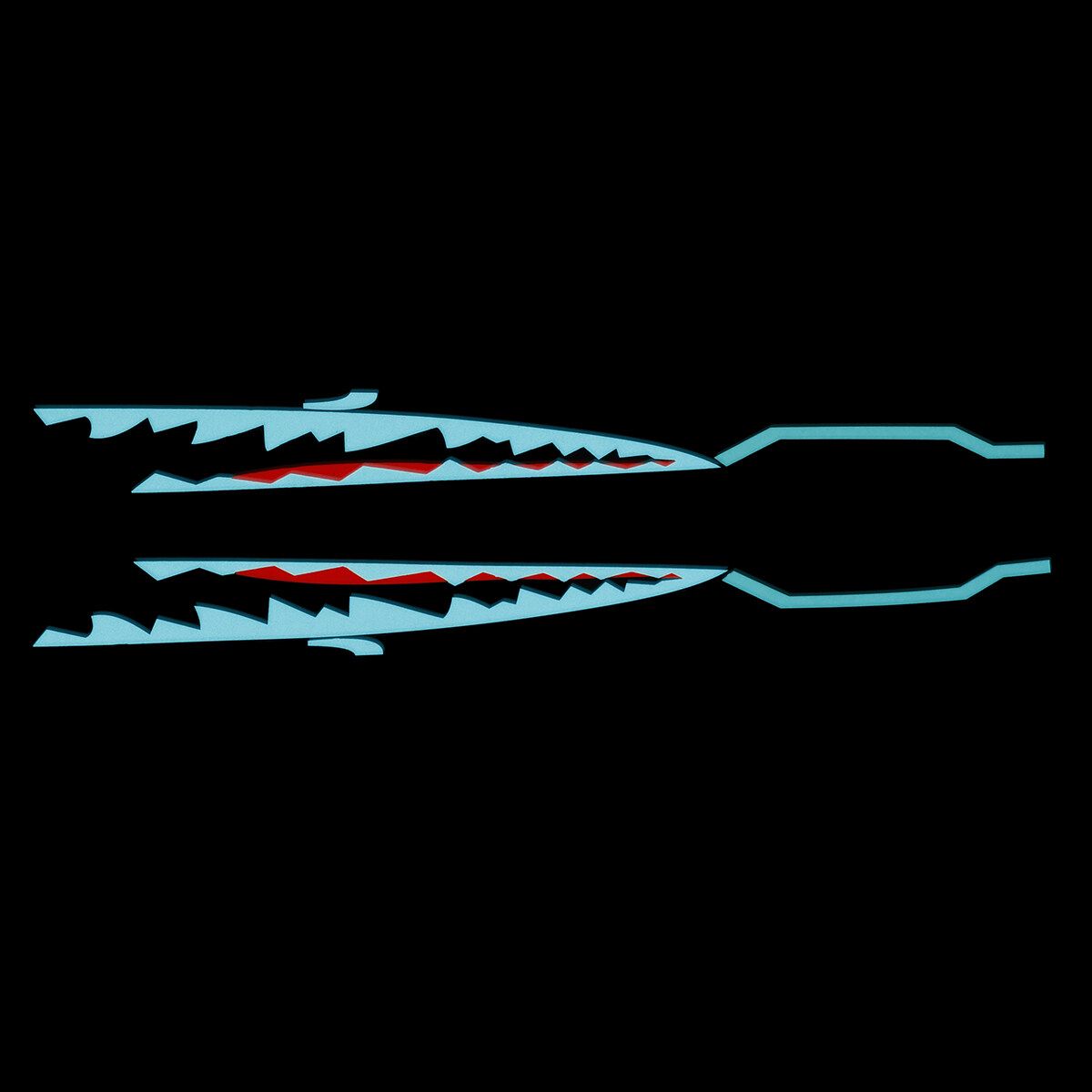 A Pair Of Motorcycle Shark Mouth Light Strip LED Night Signal Lights Luminous Bar Durable Flashing Stripe Blue