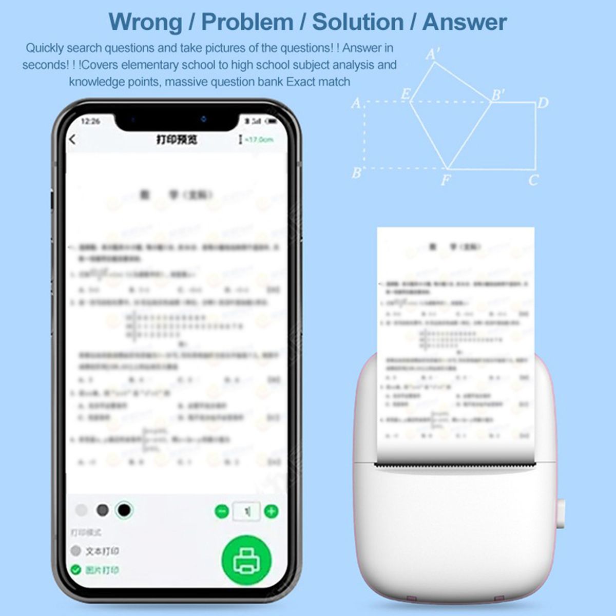 Mini Pocket Printer For Wrong Question Photo Memo Thermal