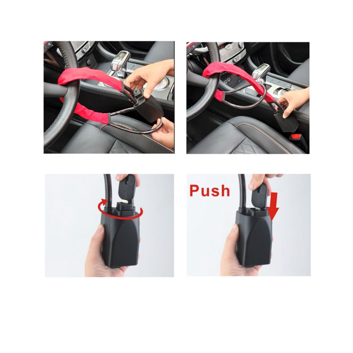 Steering Wheel Lock Safety Belt Lock Anti-Theft Device