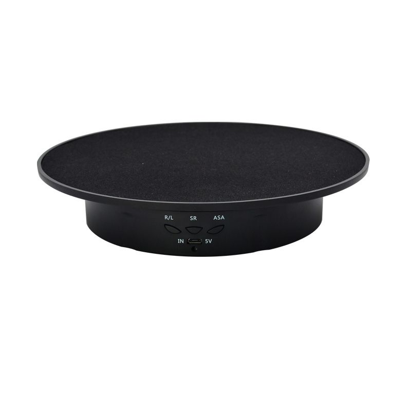 20cm USB Electric Rotating Turntable Display Stand Video Shooting Props Turntable For Photography, Load: 8kg(Black Base Black Velvet)