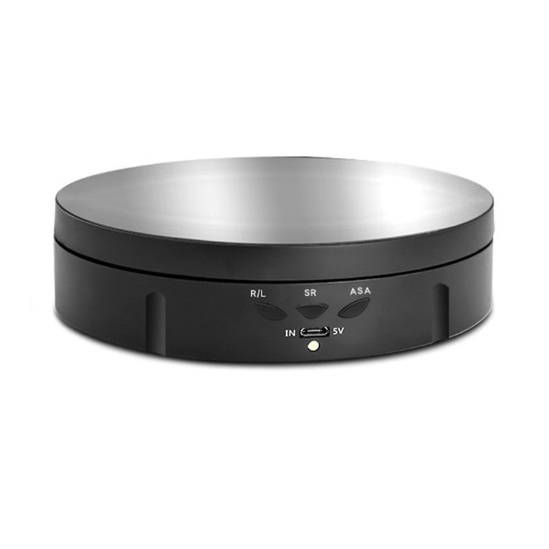 14.6cm USB Electric Rotating Turntable Display Stand Video Shooting Props Turntable For Photography, Load: 10kg(Black Mirror)