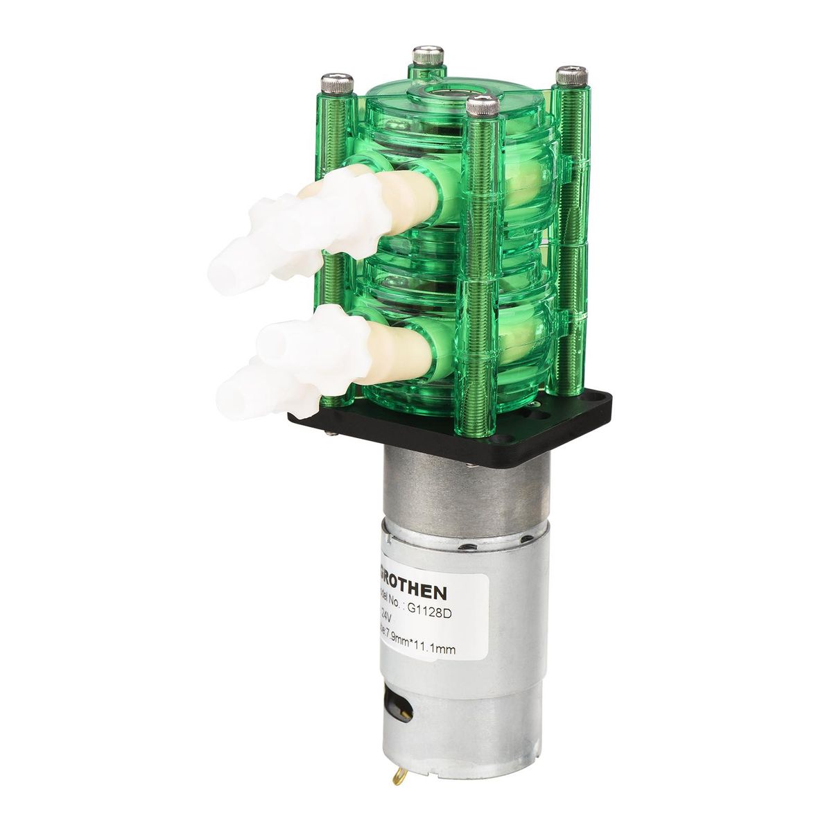 GROTHEN Dosing Pump Dual Head Peristaltic Pump Mini Water Liquid Pump Large Flow Rate Peristaltic BPT Tube ID7.9mm x OD11.1mm Self-Priming 700mL/min Corrosion Resistant Suitable for Aquarium Lab Chemical Analysis Dosing Addit
