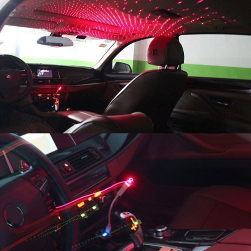 Mini Car Roof Star Ambient LED Starry Laser Night Light Emitting Red