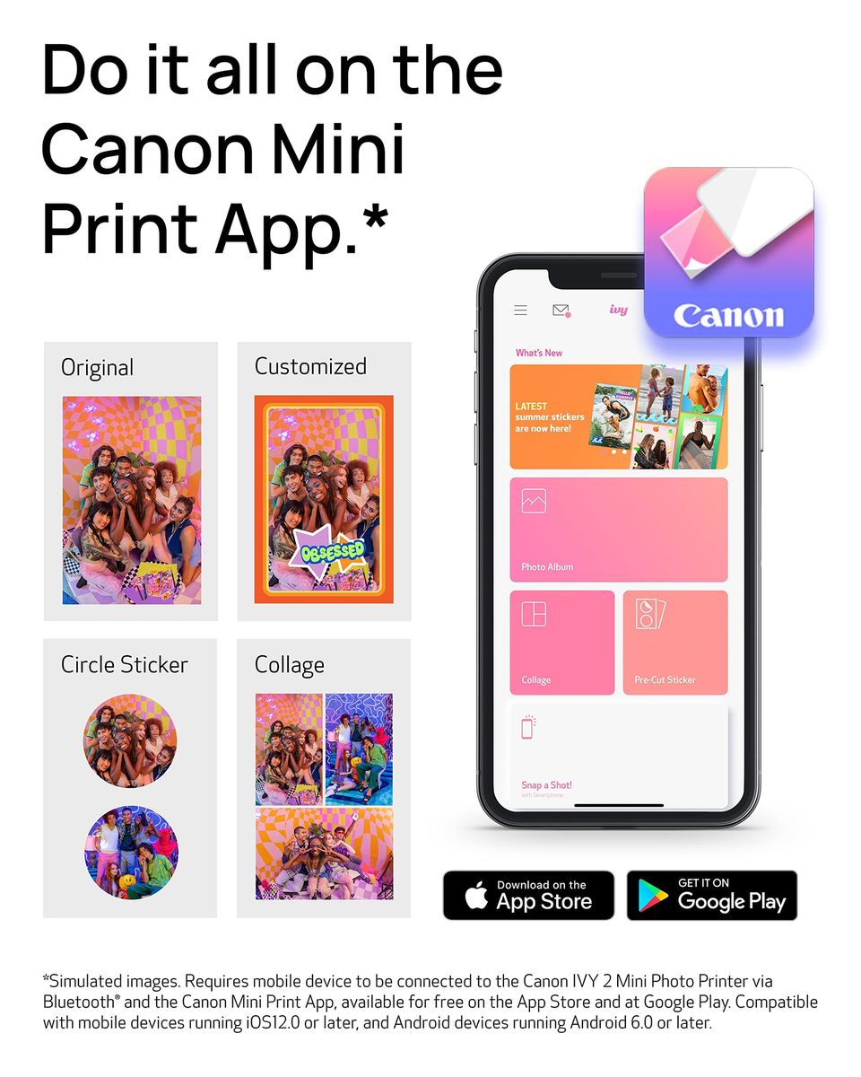 Kanon Mini Photo Printer From Compatible Sticky Prints Paper
