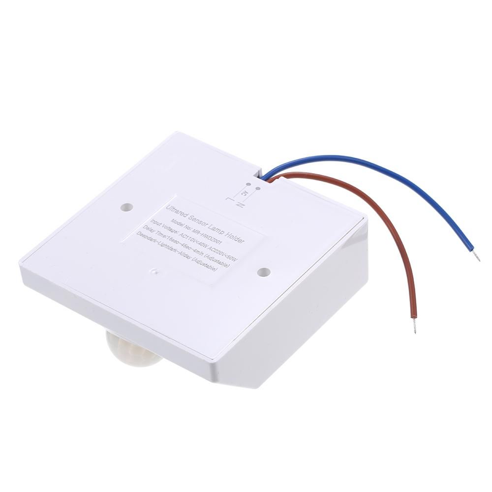 AC100-265V 50W(Max.) Mini PIR Motion Sensor E27 Lamp Base Socket Holder Adopted Sensitive 3 Levels Light Control / 3 Levels Adjustable Delay-time Infrared Human Technology for Lighting Fixture Lamp Living Room Bedroom Corrido