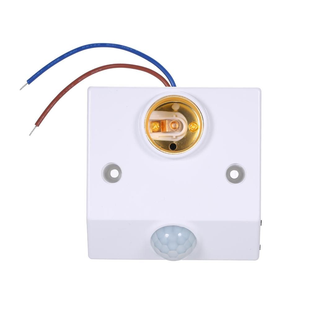AC100-265V 50W(Max.) Mini PIR Motion Sensor E27 Lamp Base Socket Holder Adopted Sensitive 3 Levels Light Control / 3 Levels Adjustable Delay-time Infrared Human Technology for Lighting Fixture Lamp Living Room Bedroom Corrido