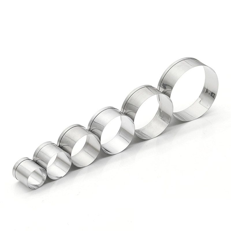 6Pcs/Set Round Shape Fondant Baking Mold Biscuit-Silver