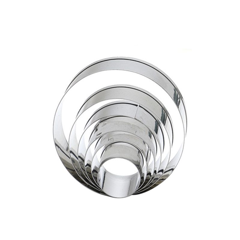 6Pcs/Set Round Shape Fondant Baking Mold Biscuit-Silver