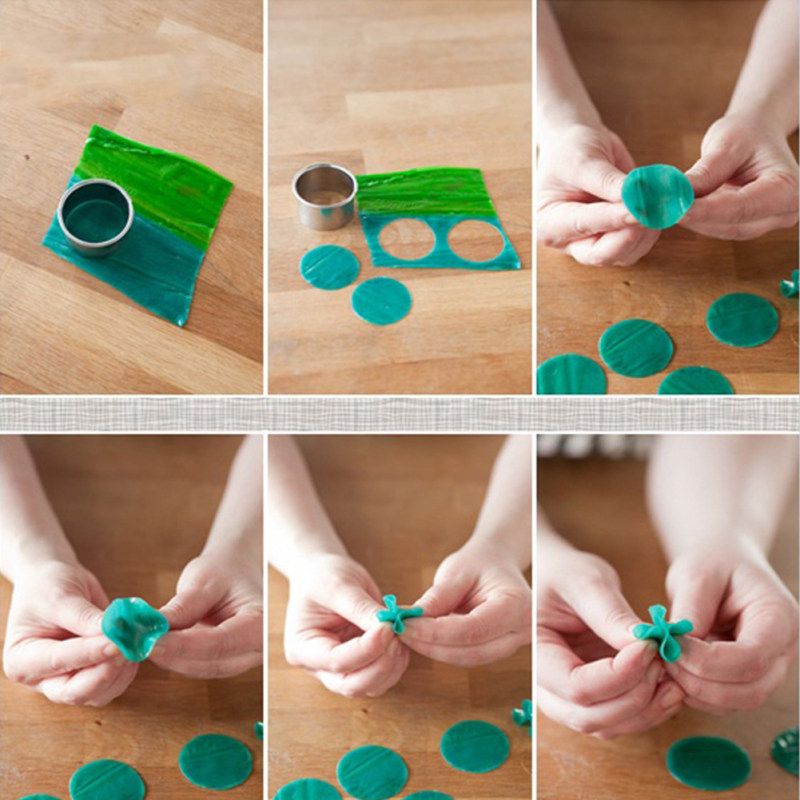 6Pcs/Set Round Shape Fondant Baking Mold Biscuit-Silver