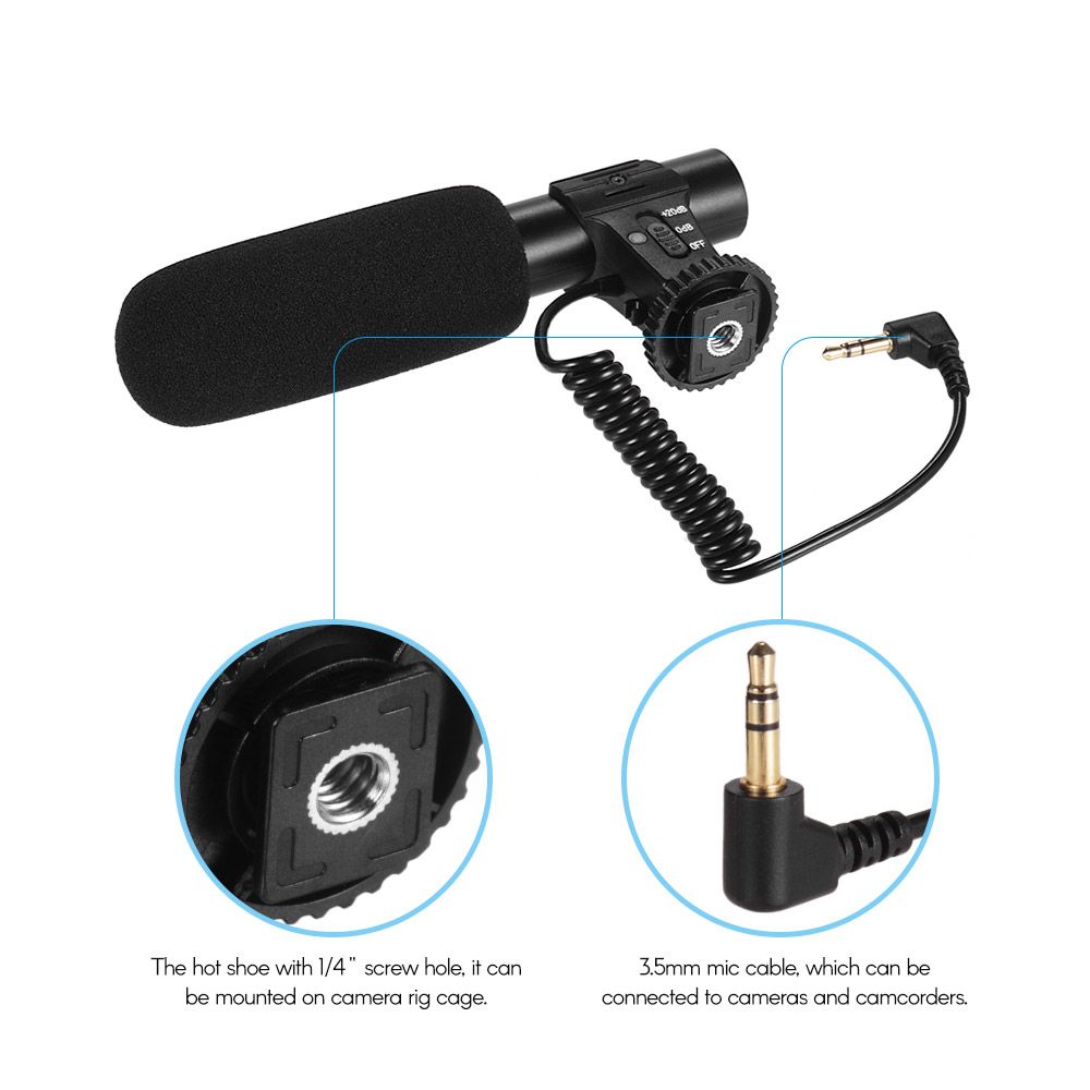 Camera Video Recording Microphone Super-Cardioid Pickup Mini