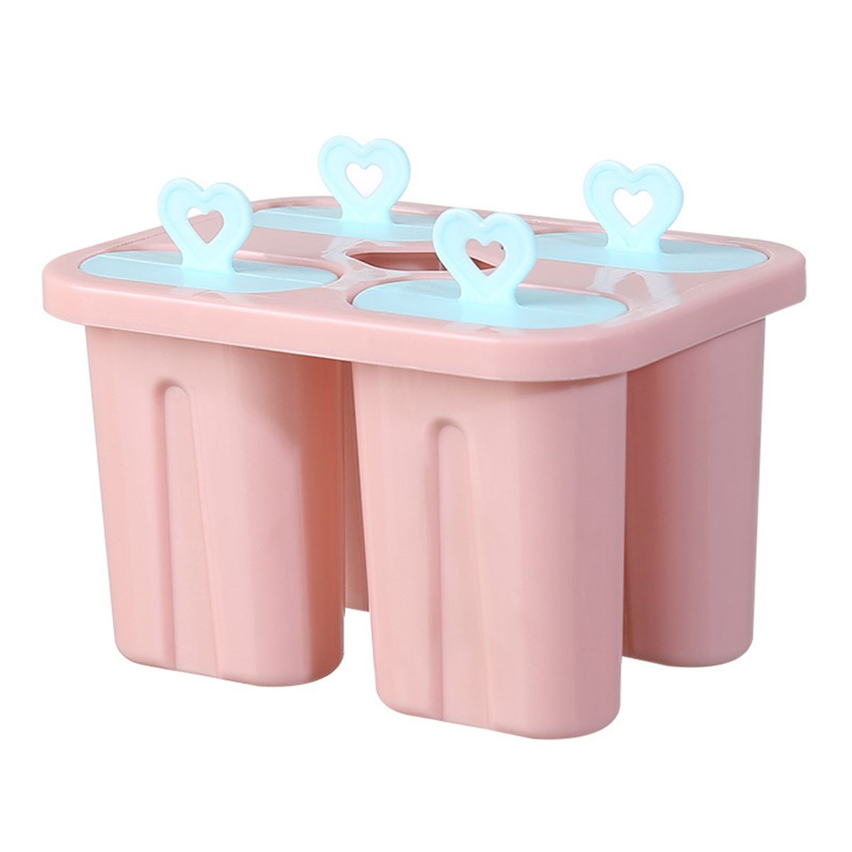 Ice Cream Maker 4-Cavit BPA-Free Popsicle Maker Ice Cream Mould Pink