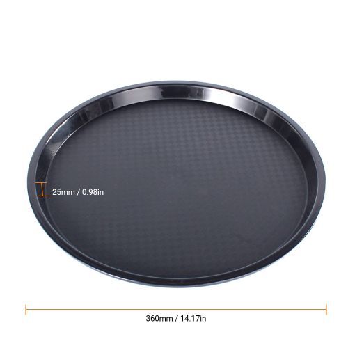 Round Plastic Waitress/Waiter Tray Anti-slip Tea Tray Serving Table For Home Shop Office Bar Use