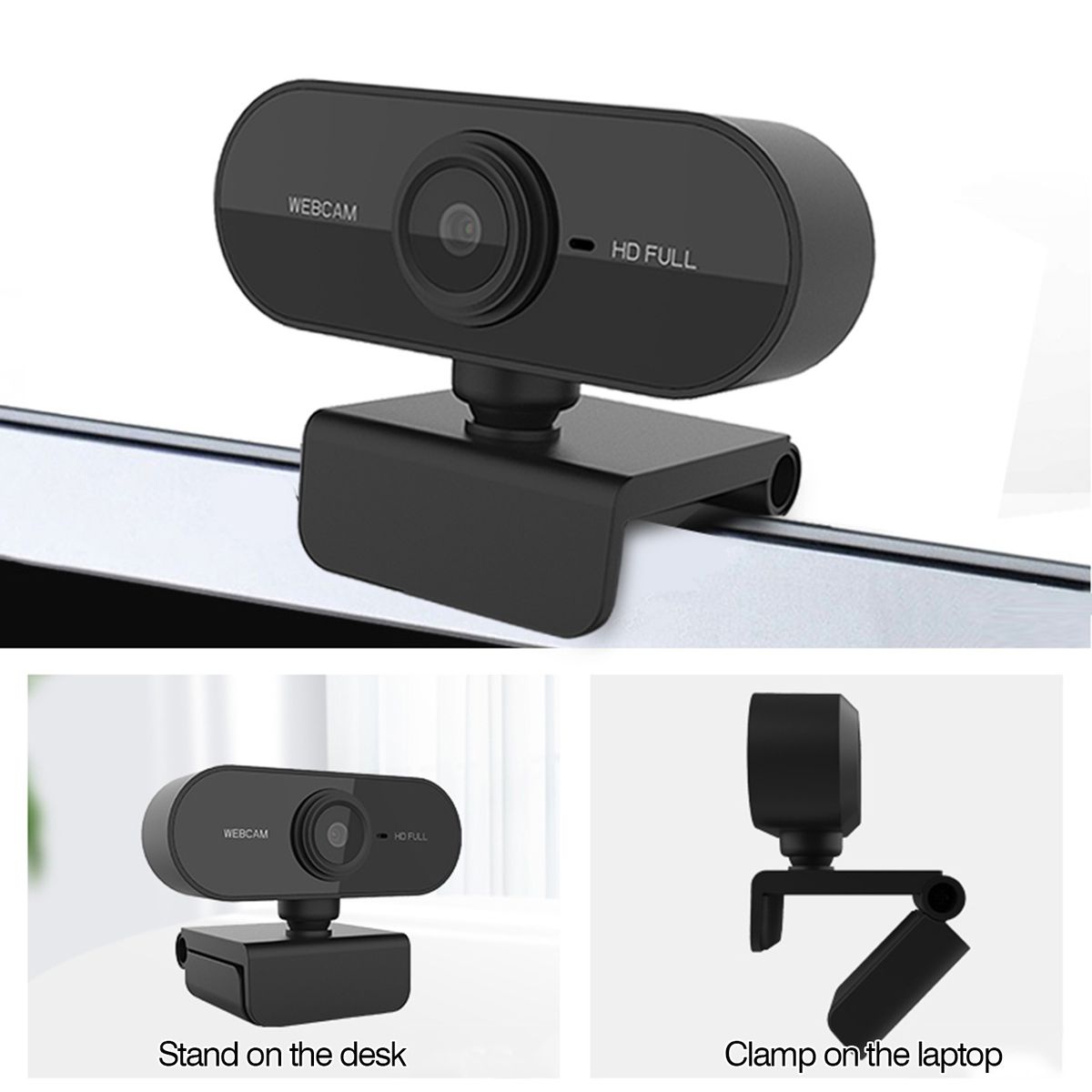 1080P USB Webcam With Mic Laptop Web Cam Clip-on Web Camera