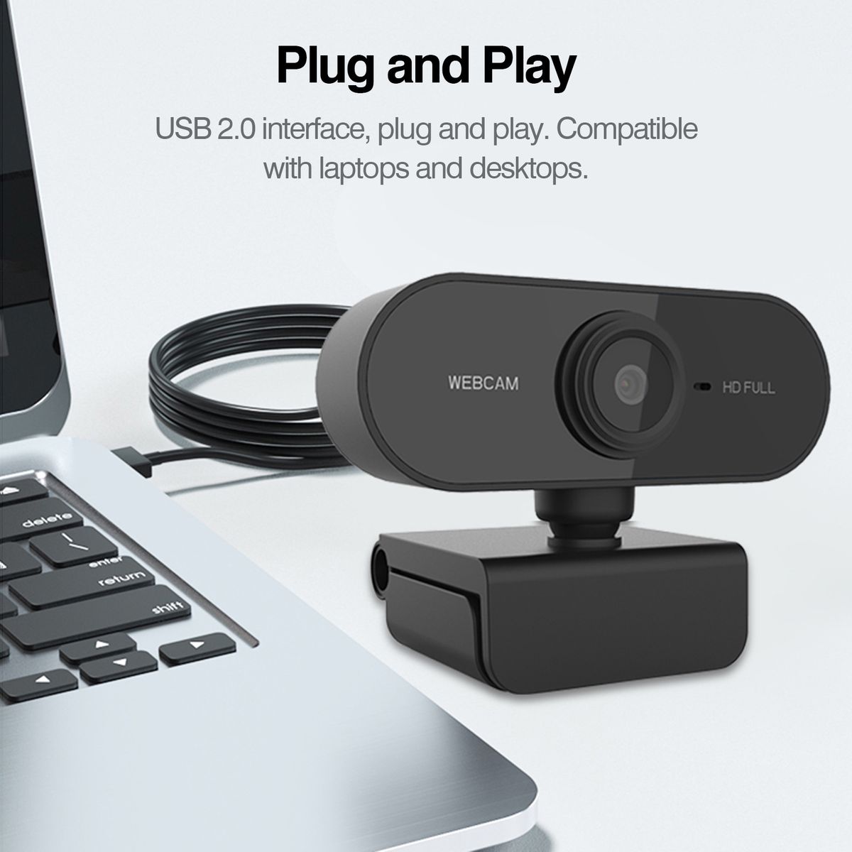 1080P USB Webcam With Mic Laptop Web Cam Clip-on Web Camera