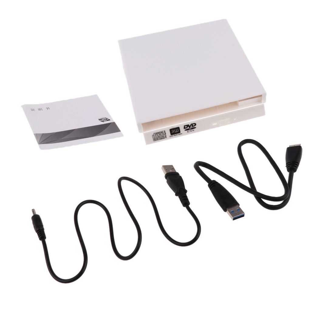 External USB3.0 DVD Optical Drive Case Portable Desktop For 12 White