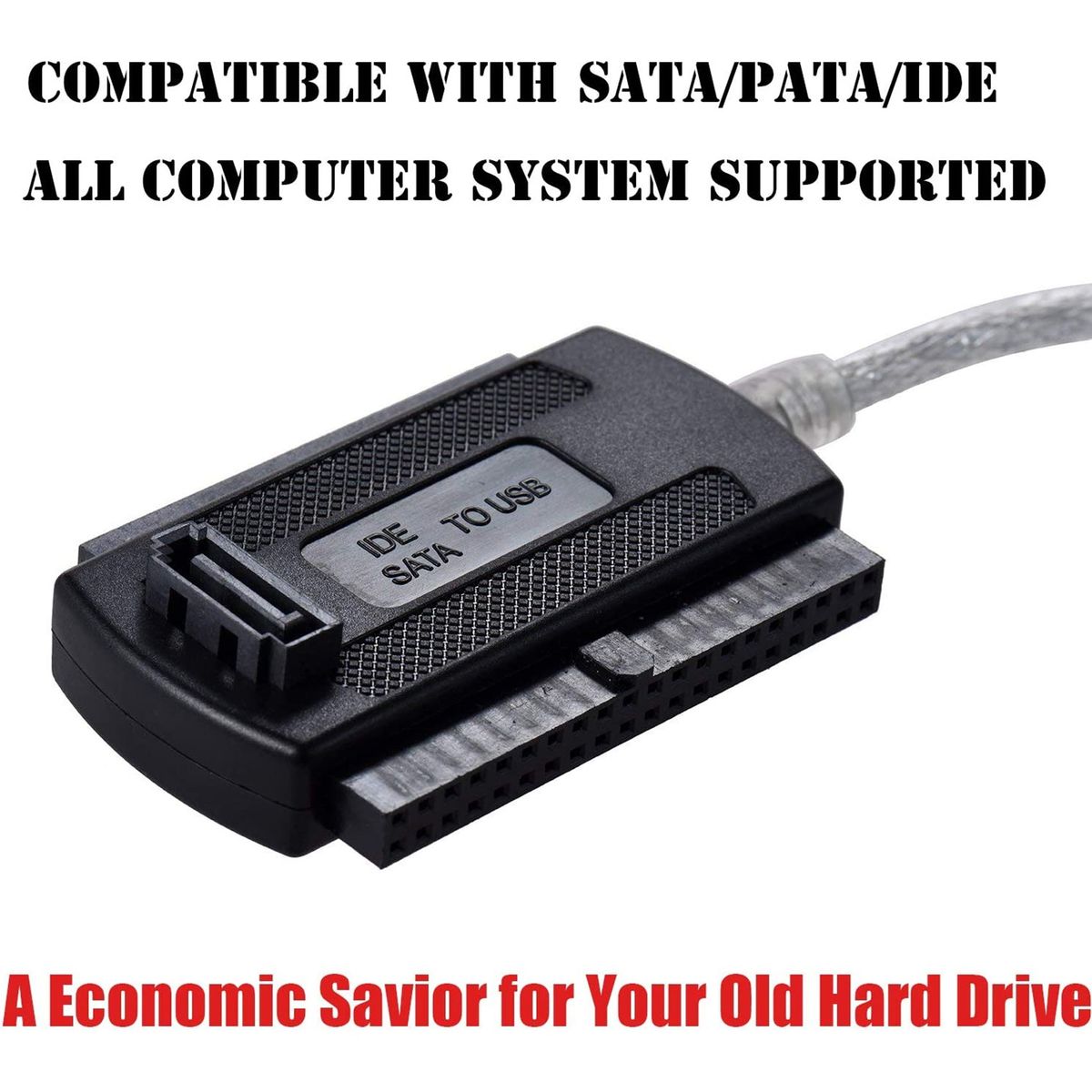 SATA PATA IDE Drive To USB 2.0 Adapter Converter Cable For Hard Drive Disk HDD 2.5 Inch 3.5 Inch With External EU Plug