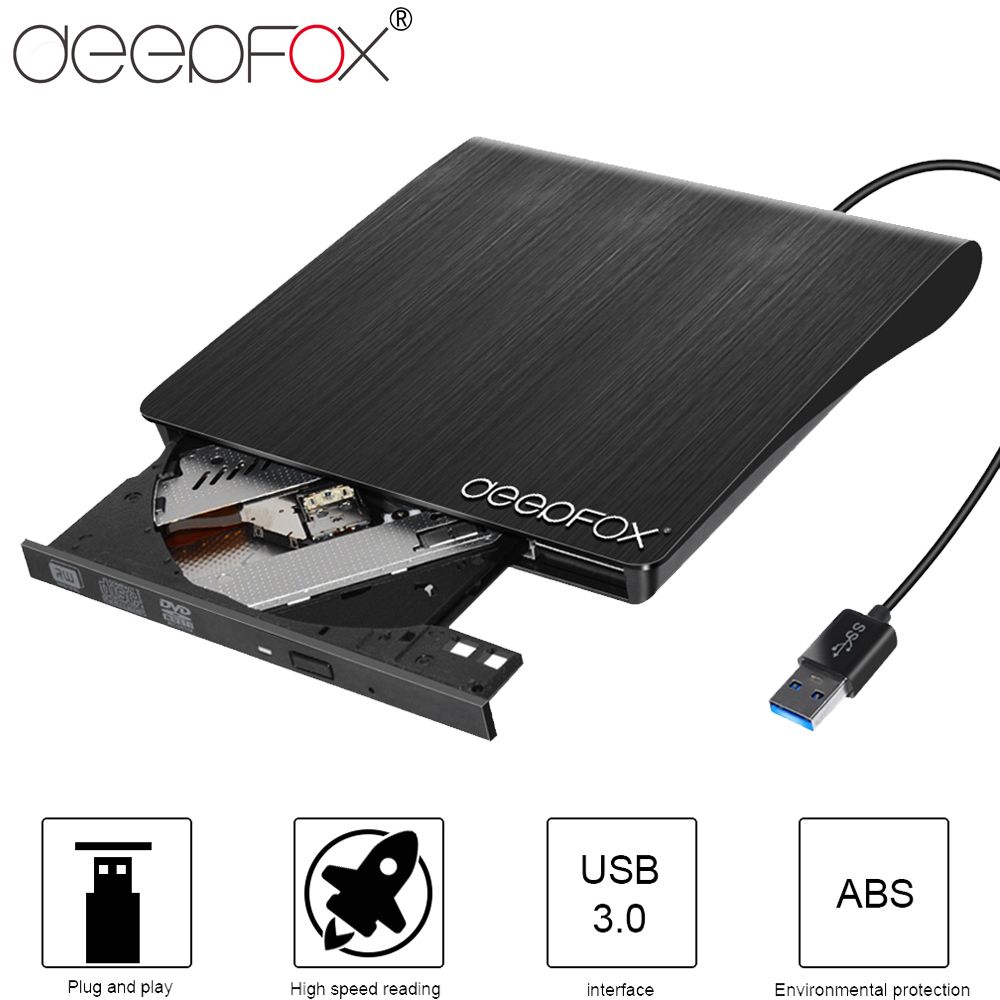 Deepfox USB 3.0 External CD+/-RW DVD +/-RW Optical Drive CD/DVD Player DVD Burner For PC Laptop