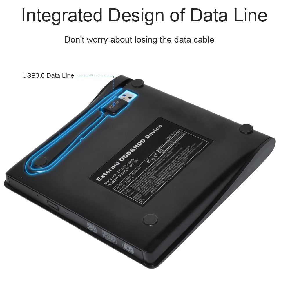 Deepfox USB 3.0 External CD+/-RW DVD +/-RW Optical Drive CD/DVD Player DVD Burner For PC Laptop