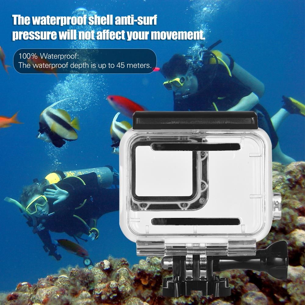 Action Camera Waterproof Housing Case Underwater 45 Meters for Diving Surfing Skiing for GoPro Hero 6/5/7