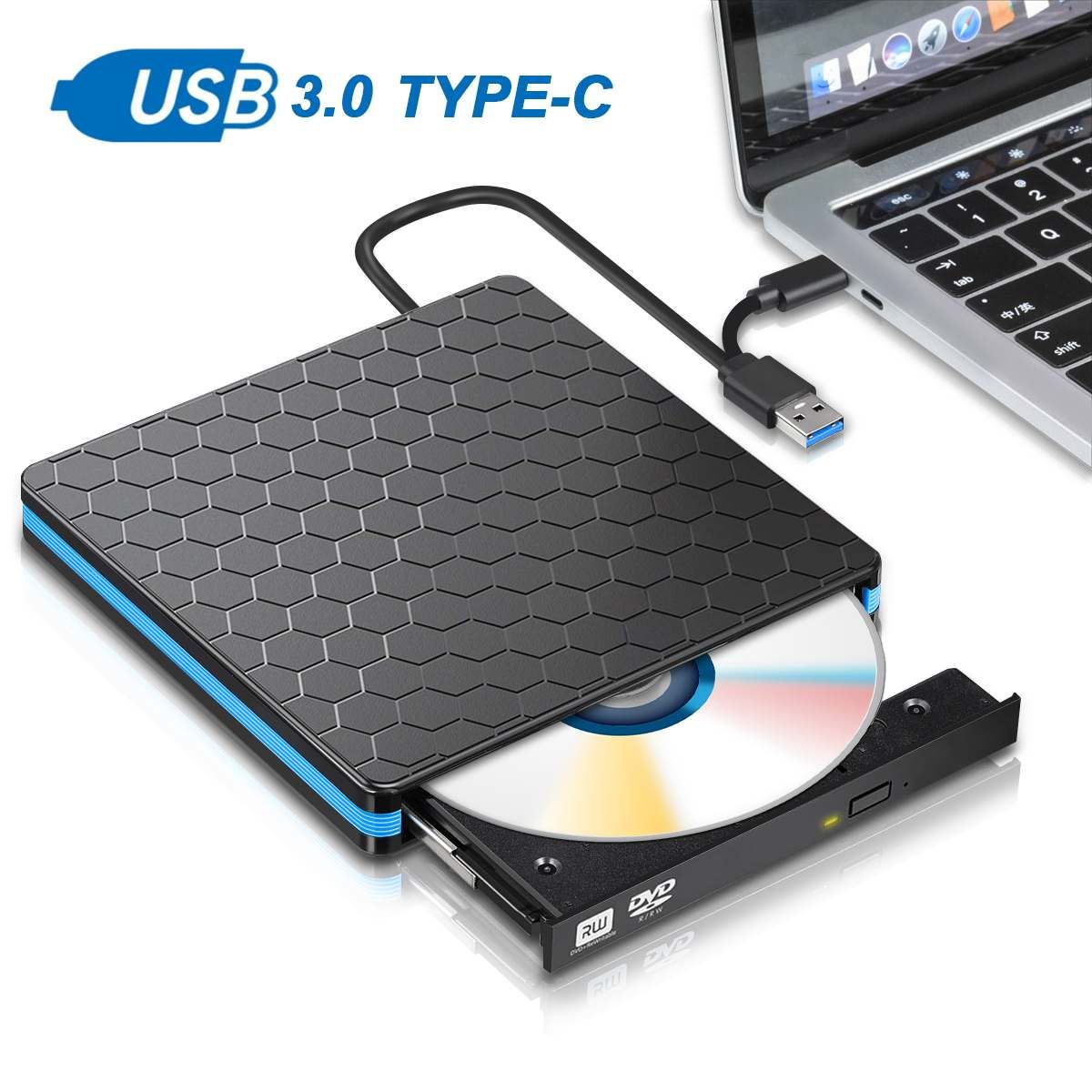 S SKYEE USB3.0 External Optical Drive CD DVD Burner 2K 3K DVD-RW Player Rewriter Data Transfer For PC Laptop Computer