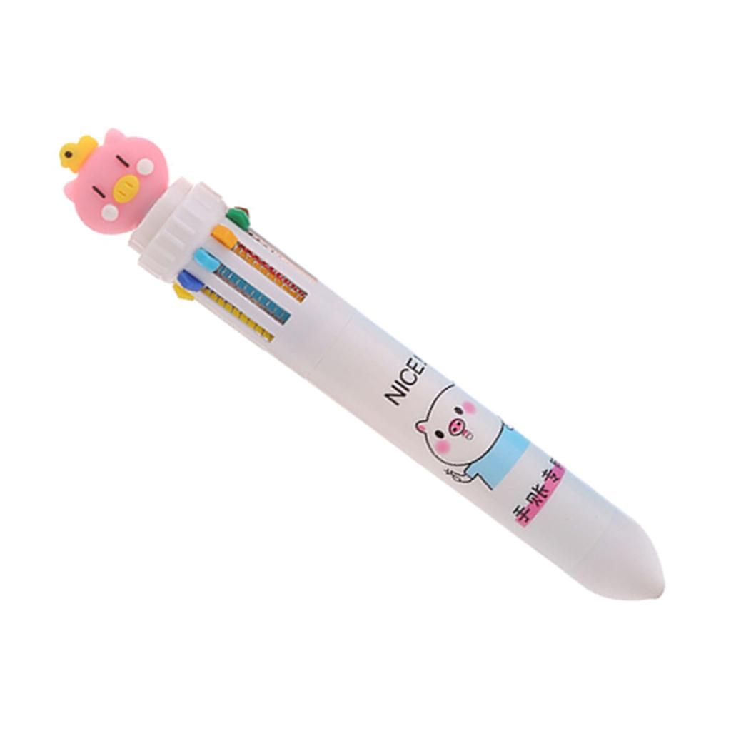 Smooth Writing Ballpoint Pen 10 In 1 Colors Ink Refills Kids White
