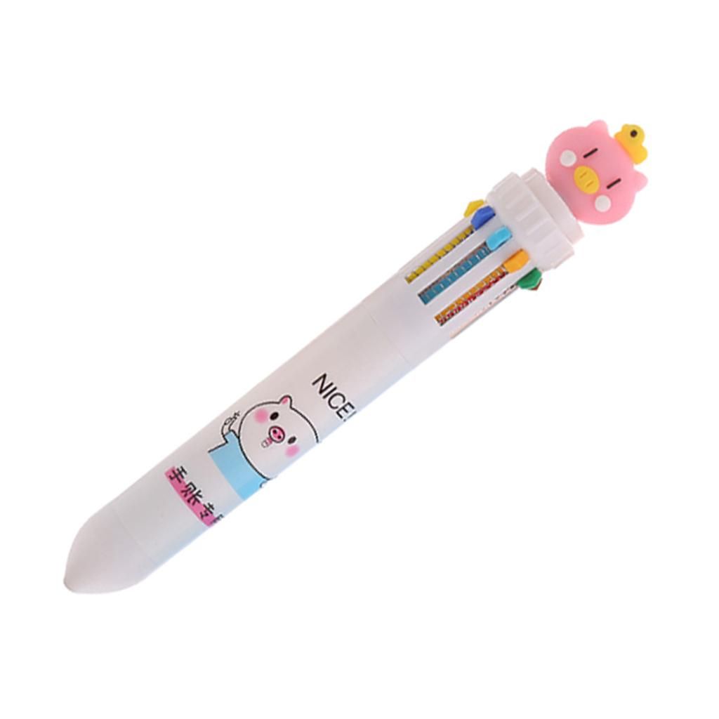 Smooth Writing Ballpoint Pen 10 In 1 Colors Ink Refills Kids White