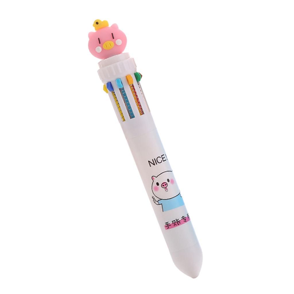 Smooth Writing Ballpoint Pen 10 In 1 Colors Ink Refills Kids White