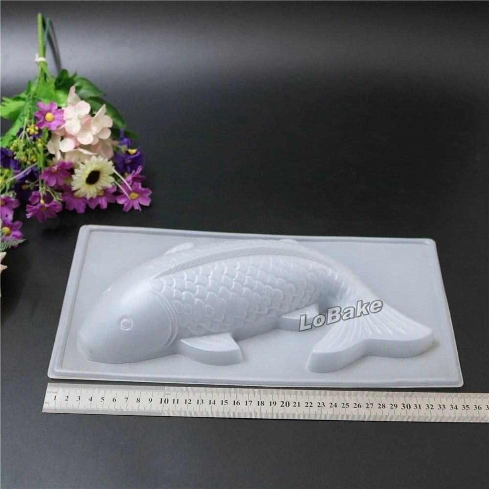 (5pcs/lot) Big Size fish carp cyprinoid Shape Semi-transparent PP cake pudding Chocolate Candy bread Mold for baking molds