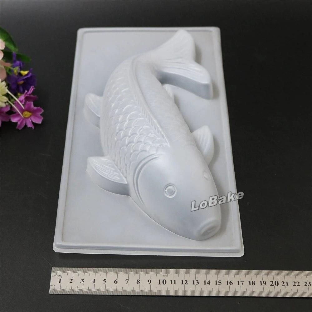 (5pcs/lot) Big Size fish carp cyprinoid Shape Semi-transparent PP cake pudding Chocolate Candy bread Mold for baking molds