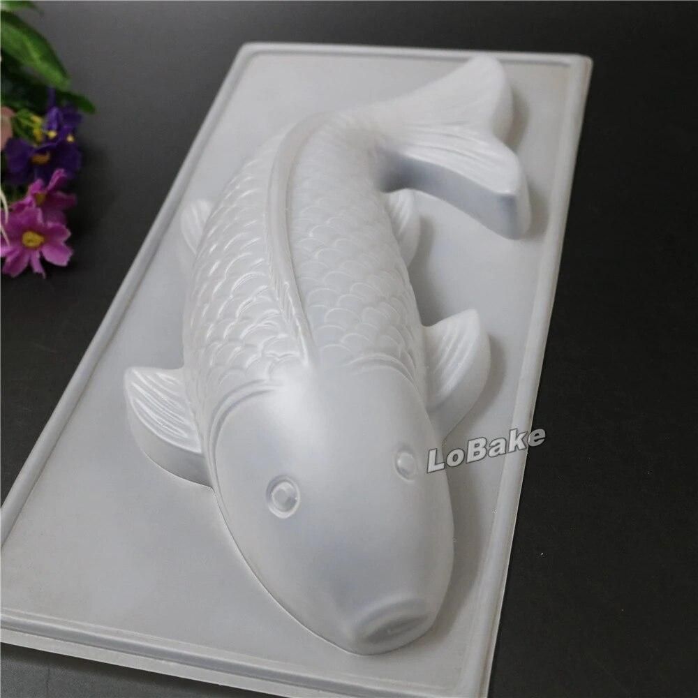 (5pcs/lot) Big Size fish carp cyprinoid Shape Semi-transparent PP cake pudding Chocolate Candy bread Mold for baking molds