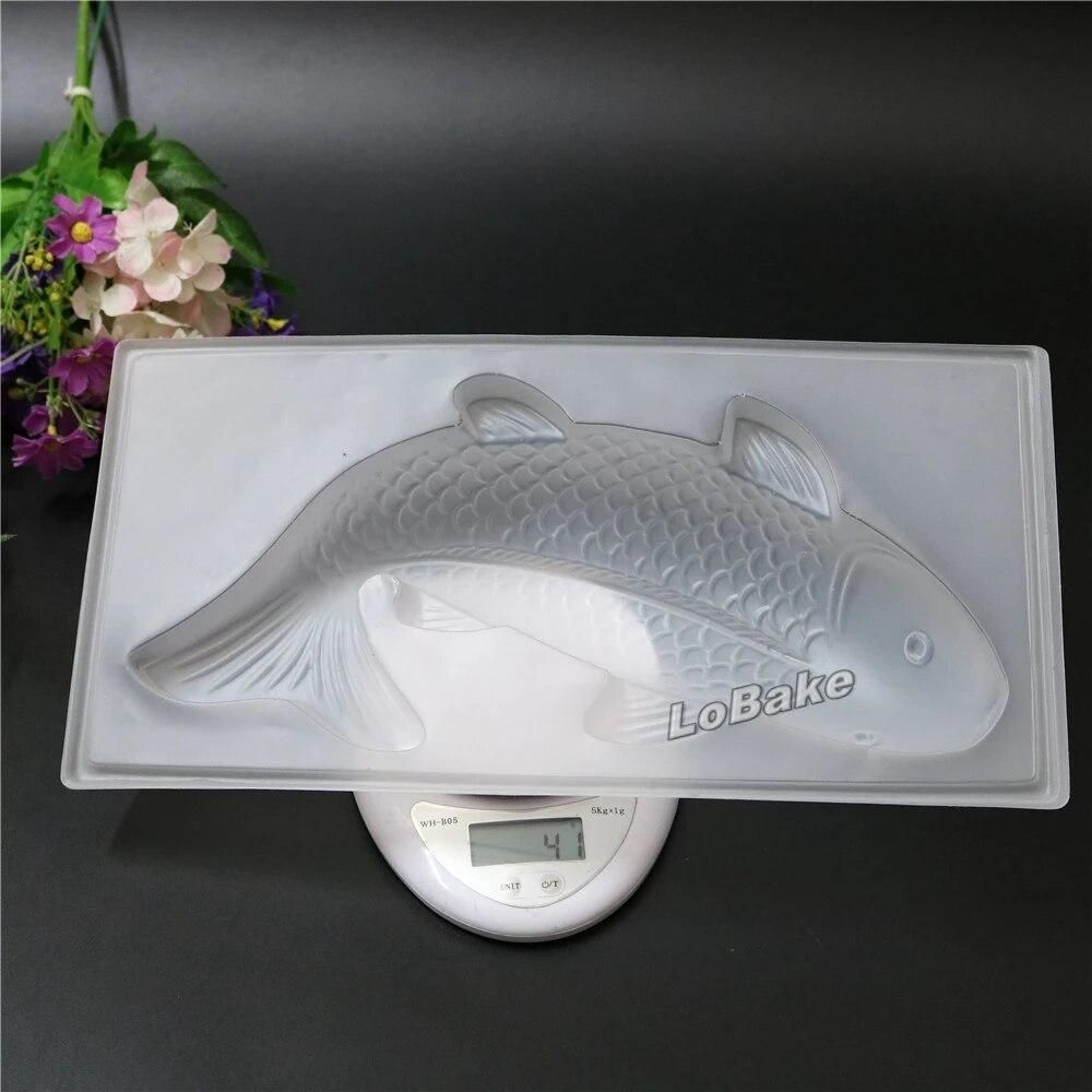 (5pcs/lot) Big Size fish carp cyprinoid Shape Semi-transparent PP cake pudding Chocolate Candy bread Mold for baking molds