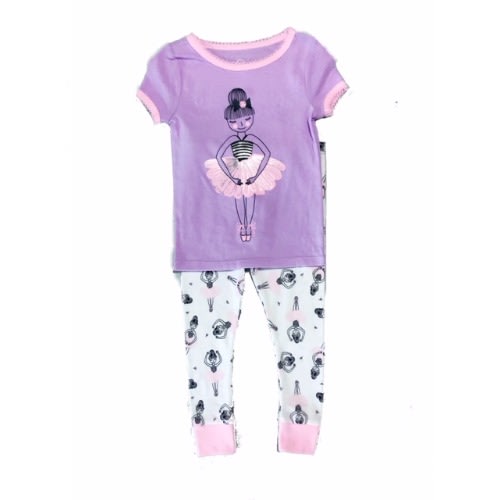 Toddler Girl Fitted Cotton Sleeping Pyjamas Set - Ballet