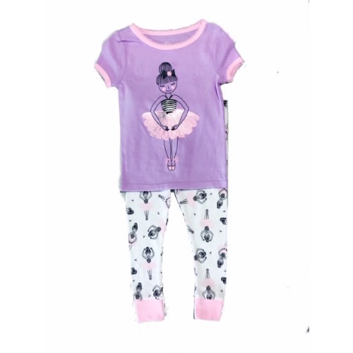Toddler Girl Fitted Cotton Sleeping Pyjamas Set - Ballet
