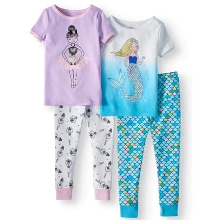 Toddler Girl Fitted Cotton Sleeping Pyjamas Set - Ballet
