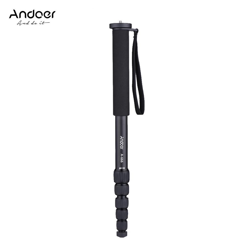 Andoer A-666 181cm/5.9ft Telescoping Aluminum Camera Monopod Unipod Stick 6-Section Max. Load 10kg/22Lbs with Carry Bag for Camcorder Video Studio Photography