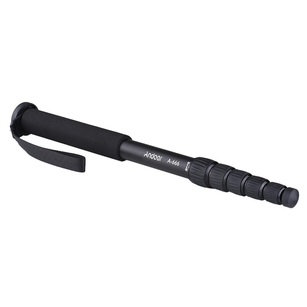 Andoer A-666 181cm/5.9ft Telescoping Aluminum Camera Monopod Unipod Stick 6-Section Max. Load 10kg/22Lbs with Carry Bag for Camcorder Video Studio Photography