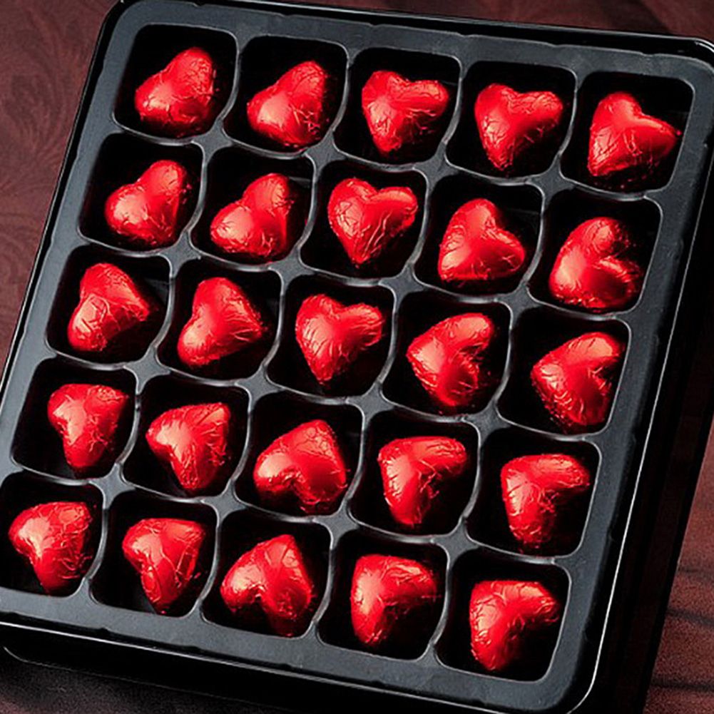 100Pcs 8cm Aluminum Foils Chocolate Candy Wrapping-Coffee