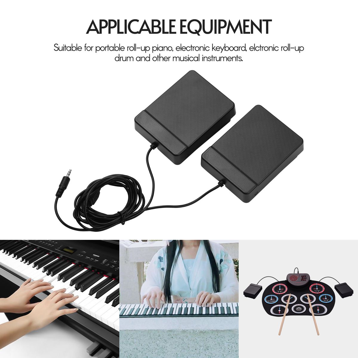 3.5mm Interface Compact Sustain Pedal Universal Dual Pedal
